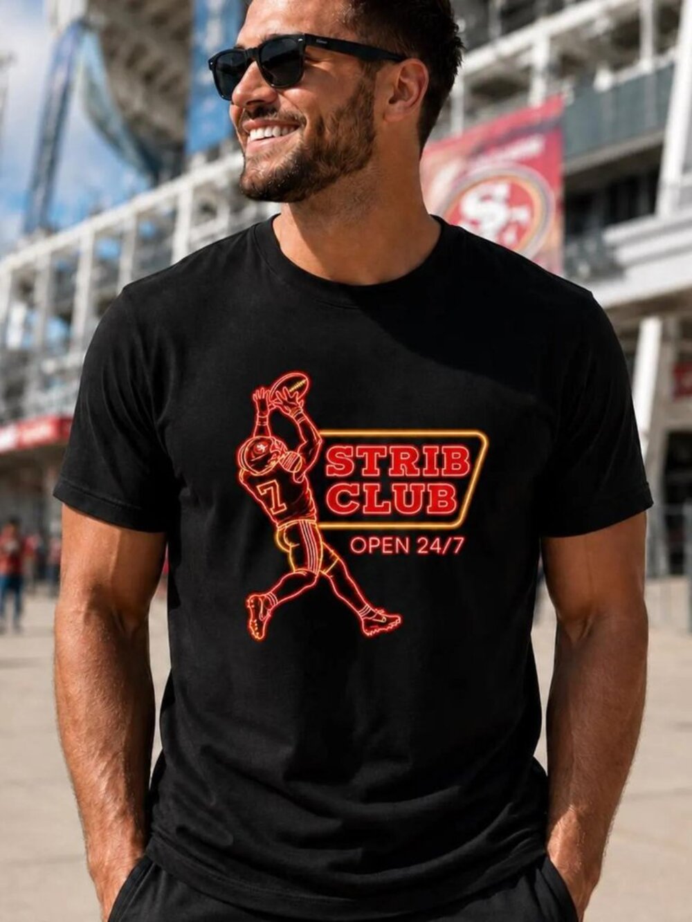 Strib Club Neon Shirt Stribling Tee, Niners Sports Shirt